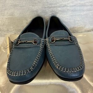 Italian Deer Skin Leather Loafer Slip-on Marine Blue Hovercraft Women’s US 7.5